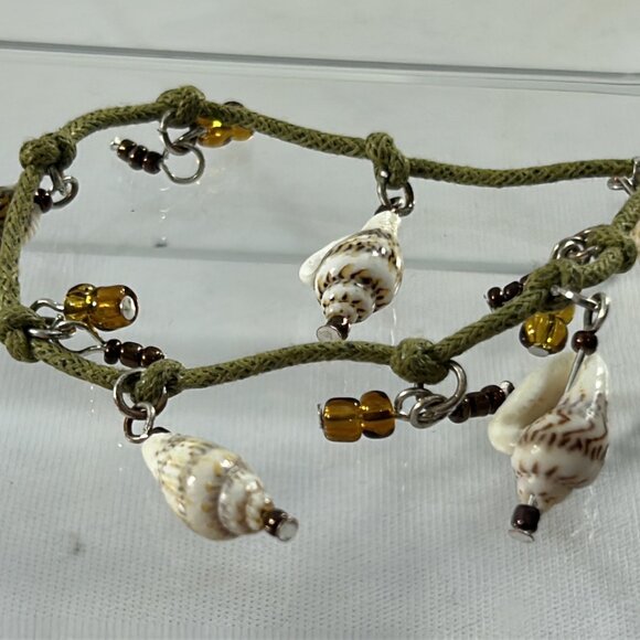 Lot 8 Corded Beaded Bohemian Bracelets Layering Family Cross Heart Tree Shells - Picture 8 of 15